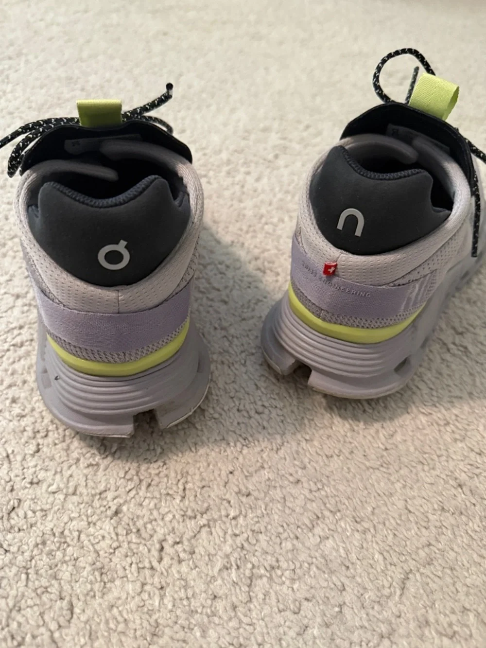 ON Cloudnova Running Shoes in Light Gray with YellowGreen Accent - Womens - Picture 5 of 8